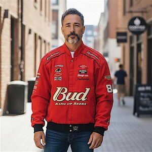 Vintage Chase Authentics NASCAR Dale Earnhardt Jr. Budweiser Jacket XL